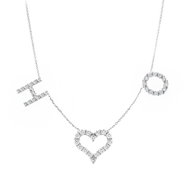 Floating Diamond Multi Initial Heart Necklace - Armans Fine Jewellery