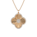 Fluted Diamond Clover Necklace - Armans Fine Jewellery