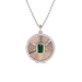 Fluted Green Emerald Disc Necklace - Armans Fine Jewellery