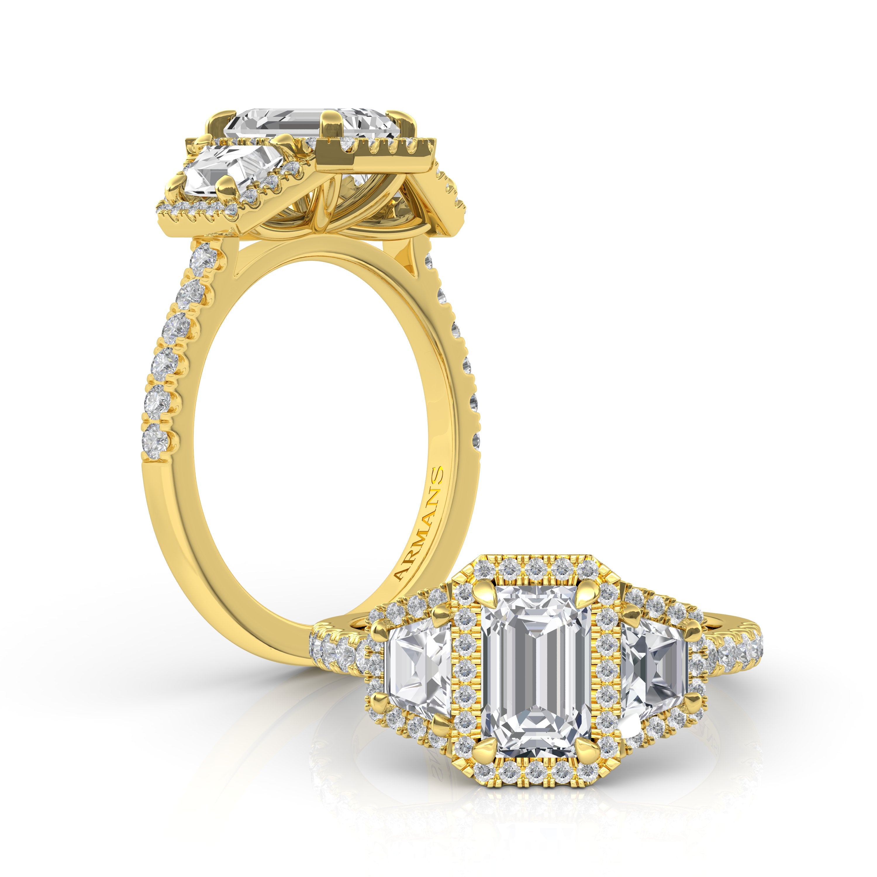 Golden Mirrors Engagement Ring - Armans Fine Jewellery