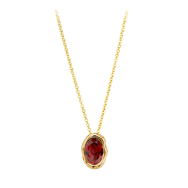 Gold Edge Lab Birthstone Necklace