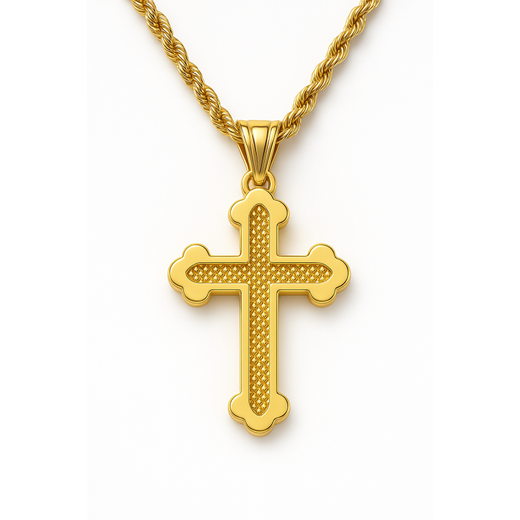 Orthodox Solid Gold Cross Necklace