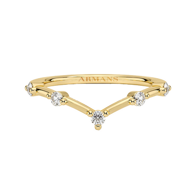 Golden Wishbone Diamond Ring - Armans Fine Jewellery