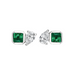Green Emerald Asscher and Diamond Pear Studs - Armans Fine Jewellery