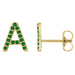 Green Emerald Initial Earrings - Armans Fine Jewellery