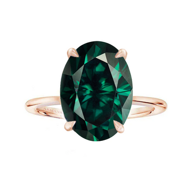 Green Emerald Oval Madison Engagement Ring - Armans Fine Jewellery