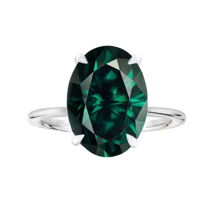 Green Emerald Oval Madison Engagement Ring - Armans Fine Jewellery