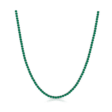 Green Emerald Tennis Necklace - Armans Fine Jewellery