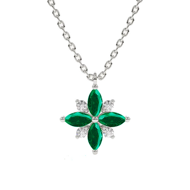 Green Emerald and Diamond Lotus Pendant - Armans Fine Jewellery