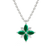 Green Emerald and Diamond Lotus Pendant - Armans Fine Jewellery