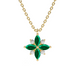 Green Emerald and Diamond Lotus Pendant - Armans Fine Jewellery