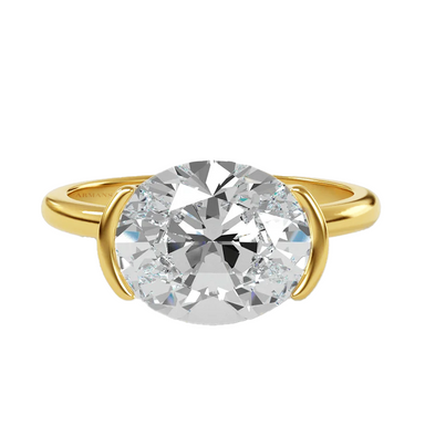 Half Bezel Ivy Oval Engagement Ring - Armans Fine Jewellery