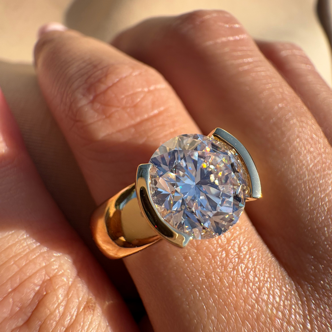 Half Bezel Thalia Lab Grown Engagement Ring