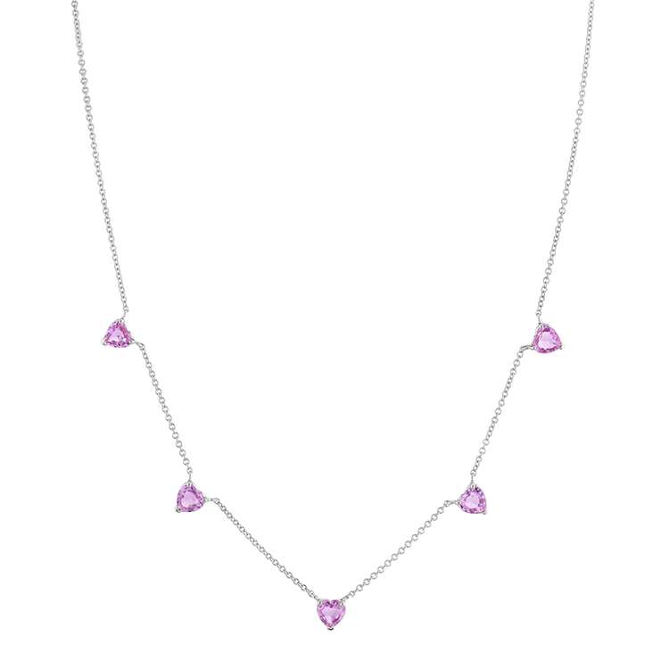 Heart Necklace With Pink Sapphires - Armans Fine Jewellery