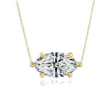 Horizontal Marquise Solitaire Lab Grown Diamond Necklace - Armans Fine Jewellery