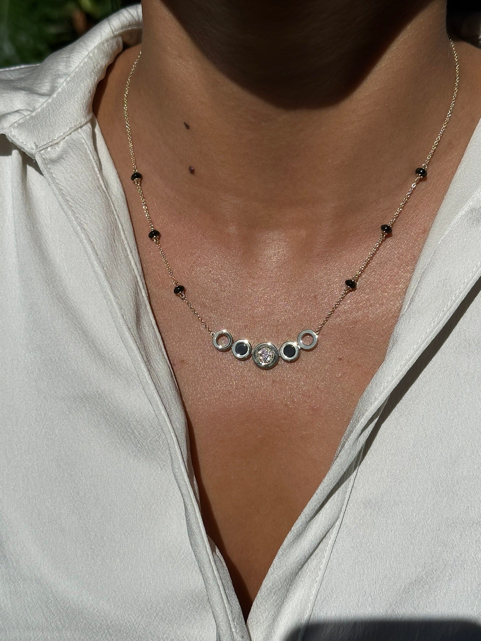 Diamond and Black Onyx Mangalsutra Necklace - Armans Fine Jewellery