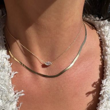 Marquise Solitaire Lab Grown Diamond Necklace - Armans Fine Jewellery