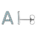 Aquamarine Initial Earrings - Armans Fine Jewellery