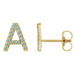 Aquamarine Initial Earrings - Armans Fine Jewellery
