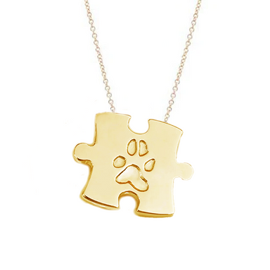 Jigsaw Pendant With Paw Print Engraving - Armans Fine Jewellery