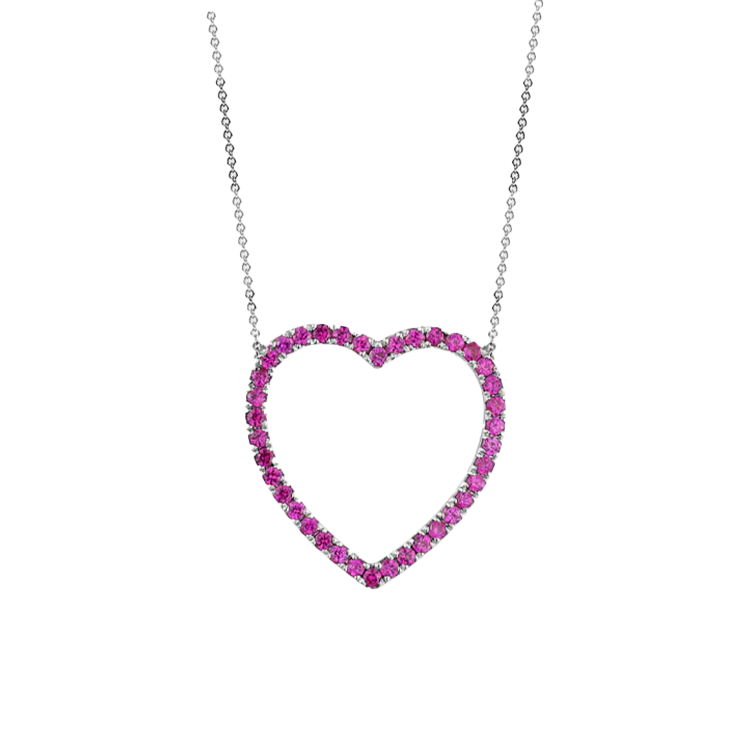 Jumbo Pink Sapphire Heart Necklace - Armans Fine Jewellery
