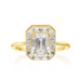 Juniper Lab Grown Emerald & Baguette Halo Engagement Ring - Armans Fine Jewellery