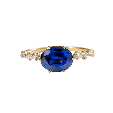 Lab Grown Celeste Blue Sapphire Diamond Engagement Ring - Armans Fine Jewellery