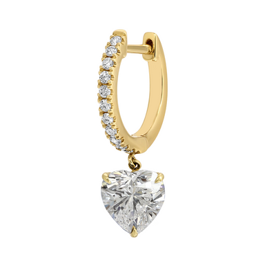 Lab Grown Diamond Heart Drop Huggies - Armans Fine Jewellery