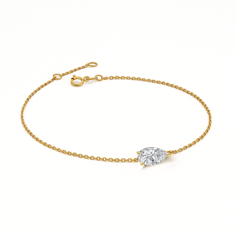 Lab Grown Pear Solitaire East West Bracelet - Armans Fine Jewellery
