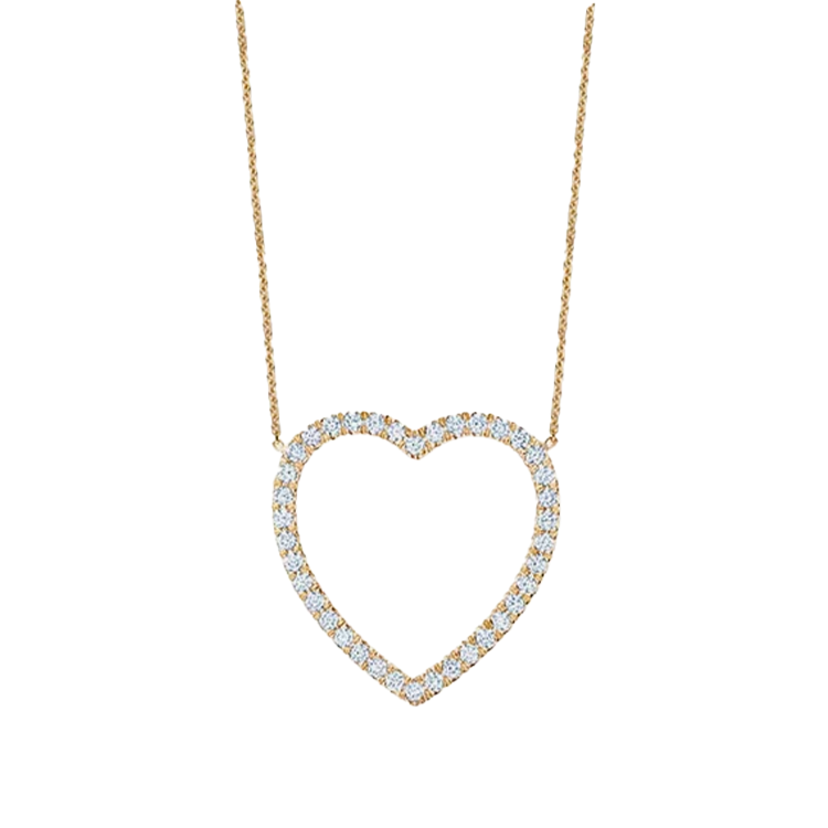 Large Open Heart Diamond Necklace - Armans Fine Jewellery