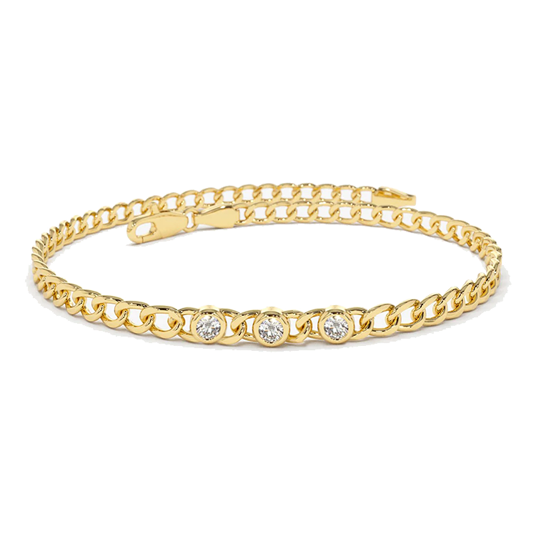 Link Bracelet with Bezel Set Diamonds - Armans Fine Jewellery