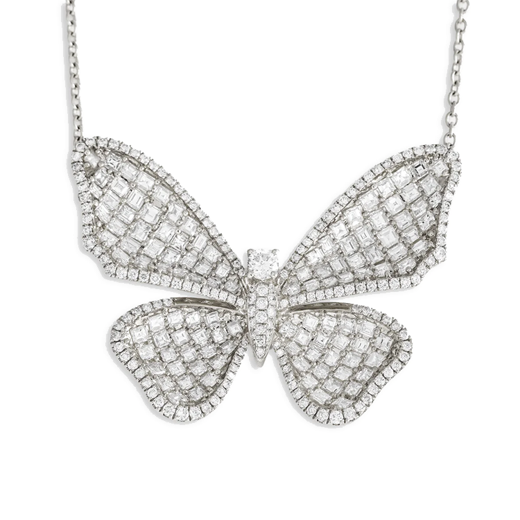 Long Winged Diamond Butterfly Necklace - Armans Fine Jewellery