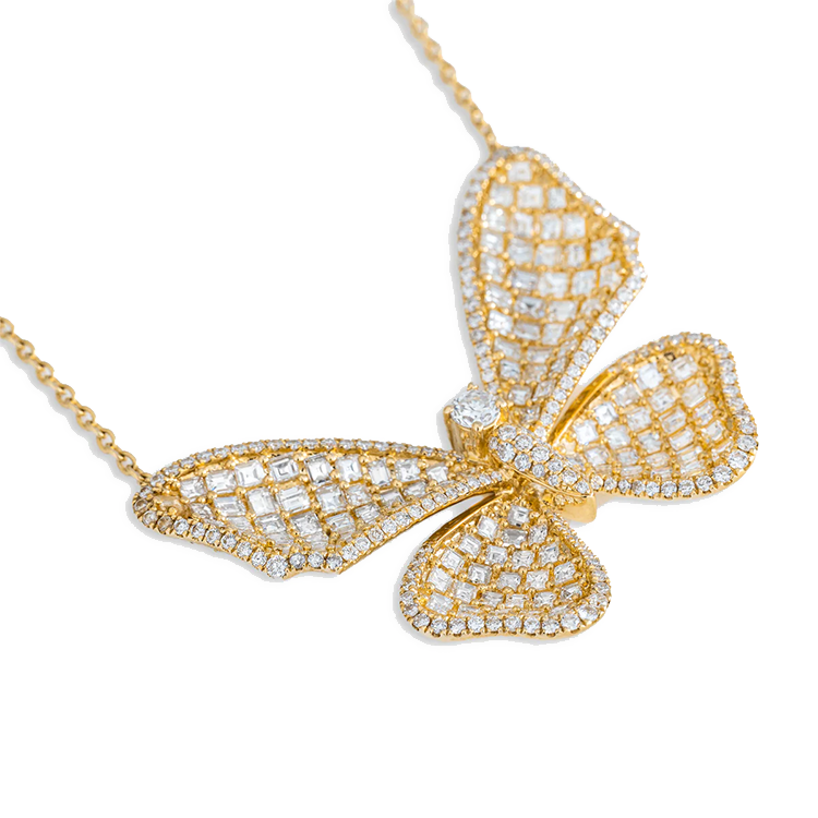 Long Winged Diamond Butterfly Necklace - Armans Fine Jewellery