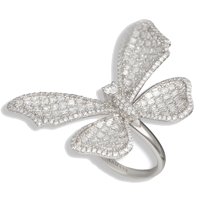 Long Winged Diamond Butterfly Ring - Armans Fine Jewellery