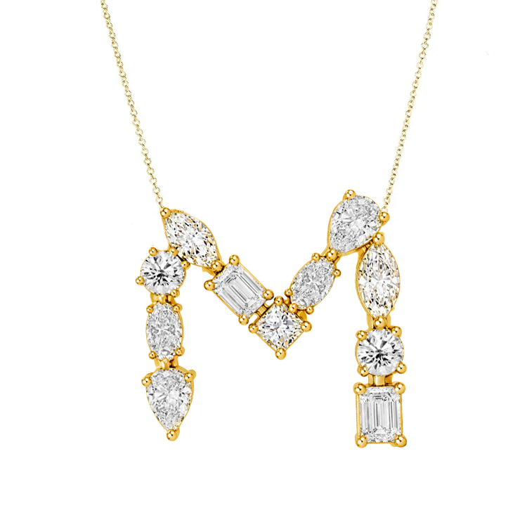 Multi Diamond Initial Necklace