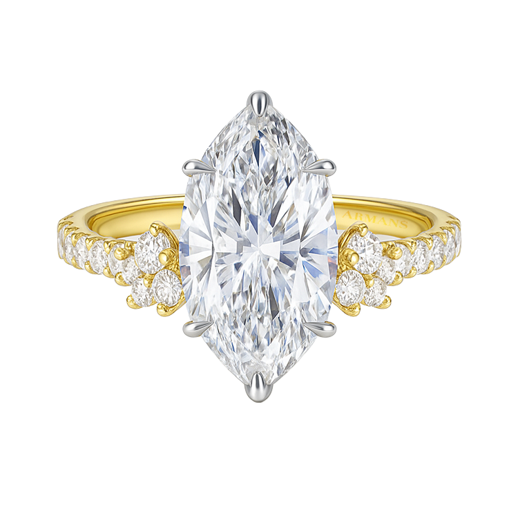 Marquise Caelia Lab Grown Diamond Cluster Engagement Ring - Armans Fine Jewellery