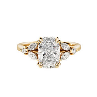 Celestial Cushion Cut Diamond Engagement Ring