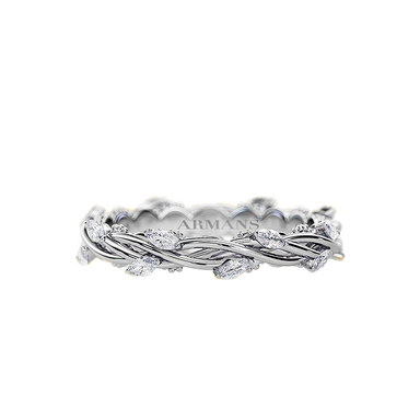 Marquise Leaf Twist Band - Armans Fine Jewellery