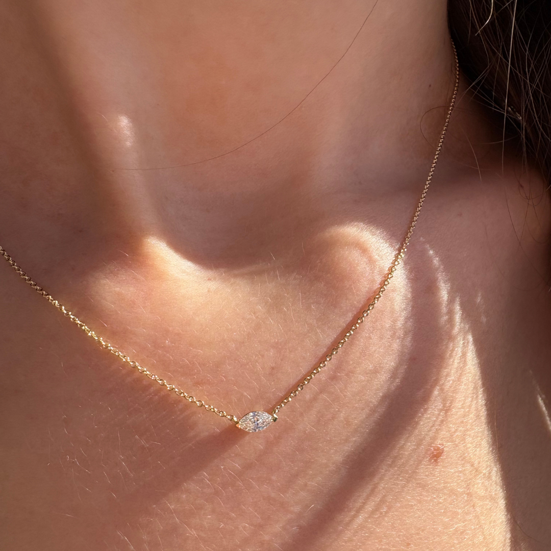 Marquise Solitaire Lab Grown Diamond Necklace - Armans Fine Jewellery