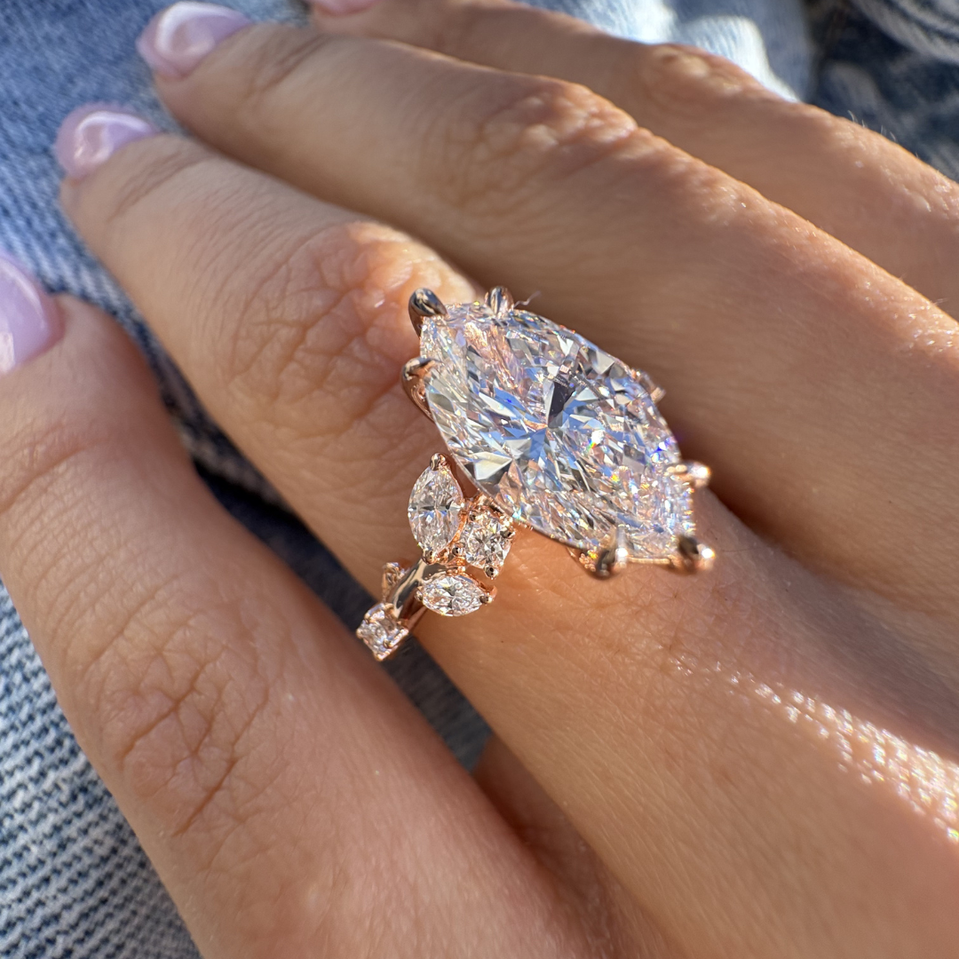 Marquise Branch Diamond Engagement Ring