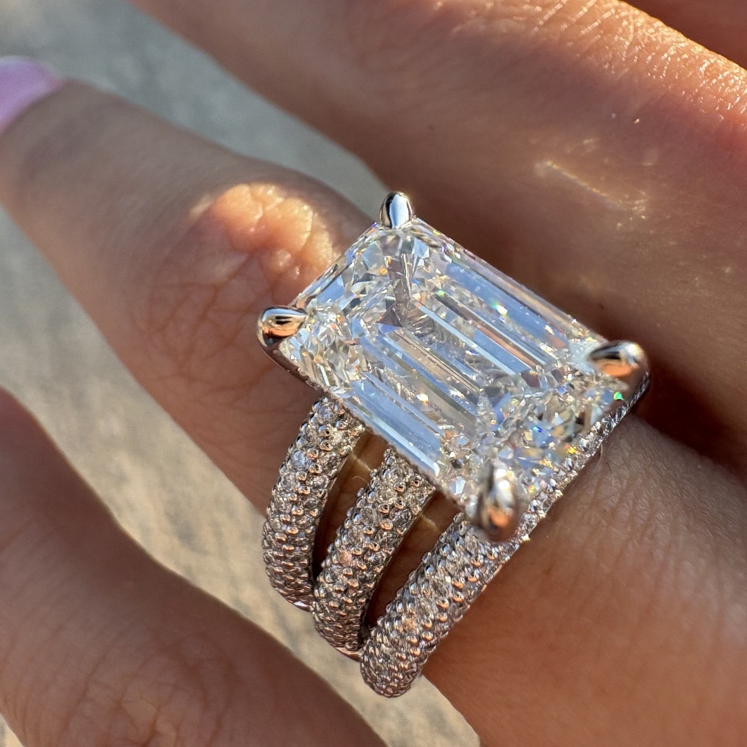 Alessia Emerald Diamond Engagement Ring