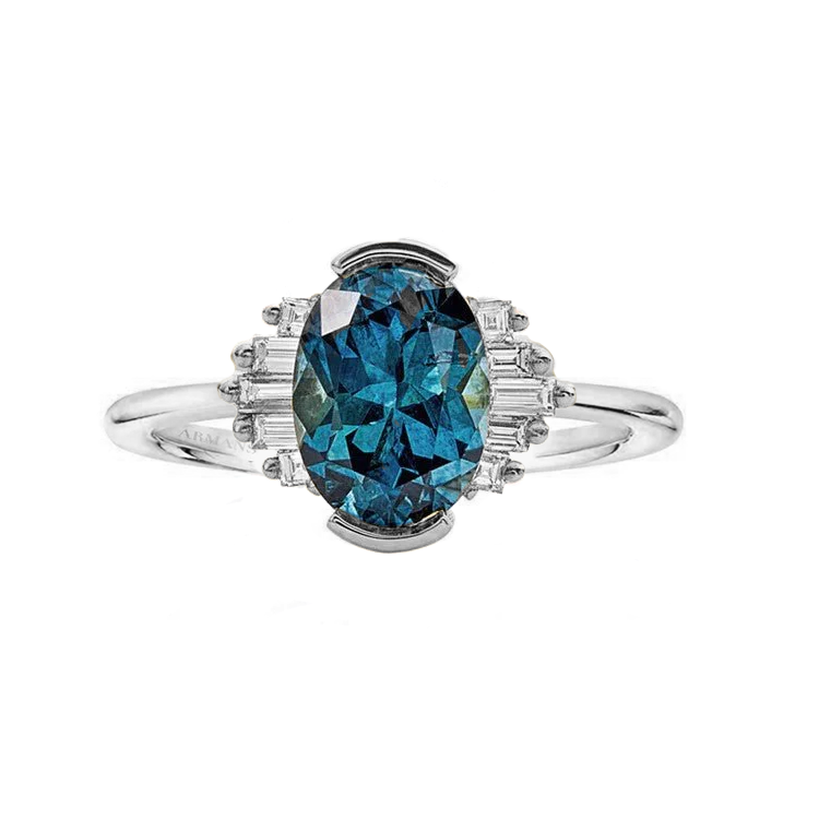 Melody Teal Sapphire Lab Grown Diamond Ring - Armans Fine Jewellery