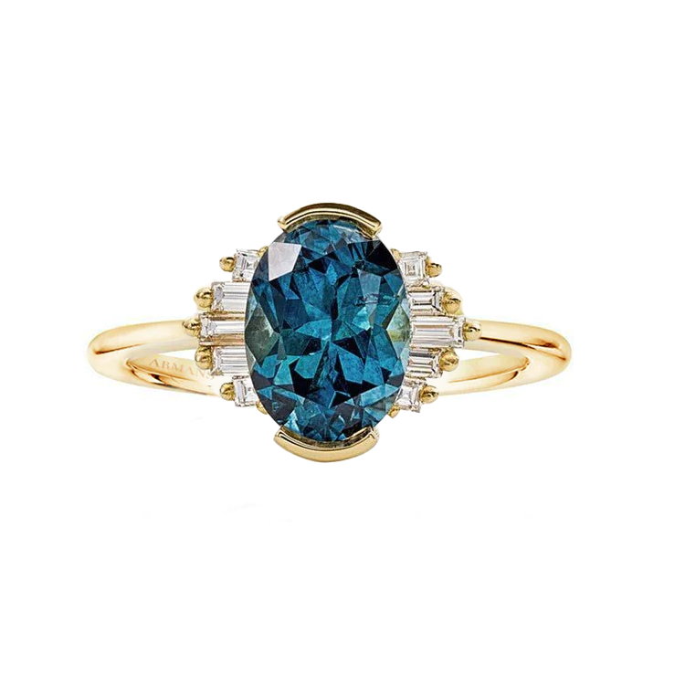 Melody Teal Sapphire Lab Grown Diamond Ring - Armans Fine Jewellery