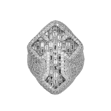 Men's Iced Out Diamond Cross Ring - Armans Fine Jewellery