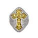Men's Iced Out Yellow Sapphire Cross Ring - Armans Fine Jewellery