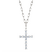 Mini Baguette Diamond Cross with Paperclip Chain - Armans Fine Jewellery