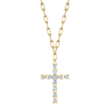 14k gold diamond cross necklace deals