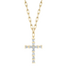 Mini Baguette Diamond Cross with Paperclip Chain - Armans Fine Jewellery