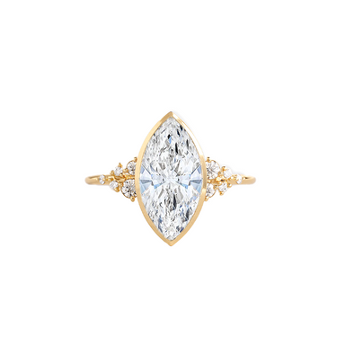 Mira Bezel Marquise Lab Grown Engagement Ring with Round Side Stones - Armans Fine Jewellery