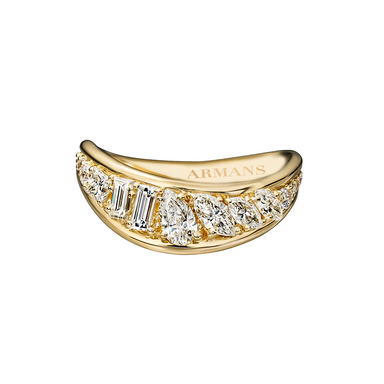 Mixed Diamond Crescent Ring - Armans Fine Jewellery